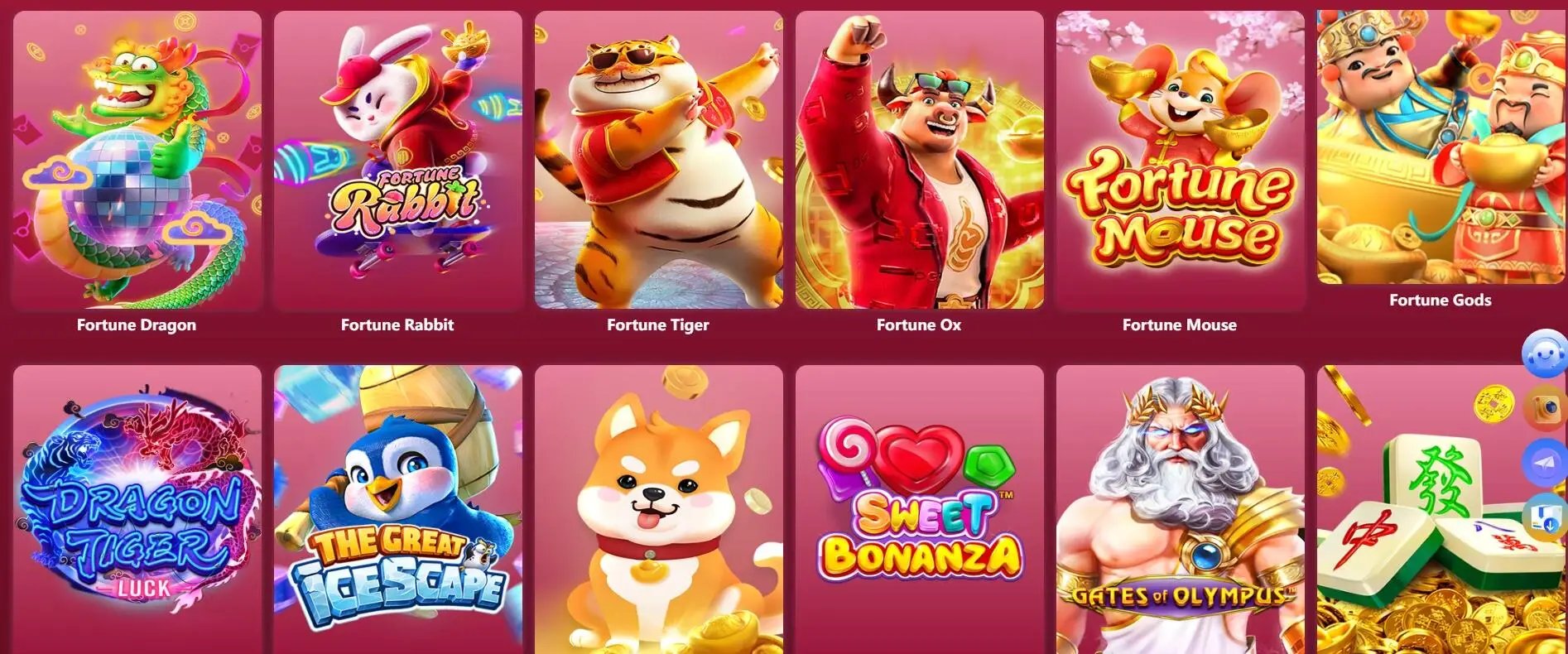 Antarmuka aplikasi mobile mariatoto menampilkan permainan slot dan opsi pembayaran